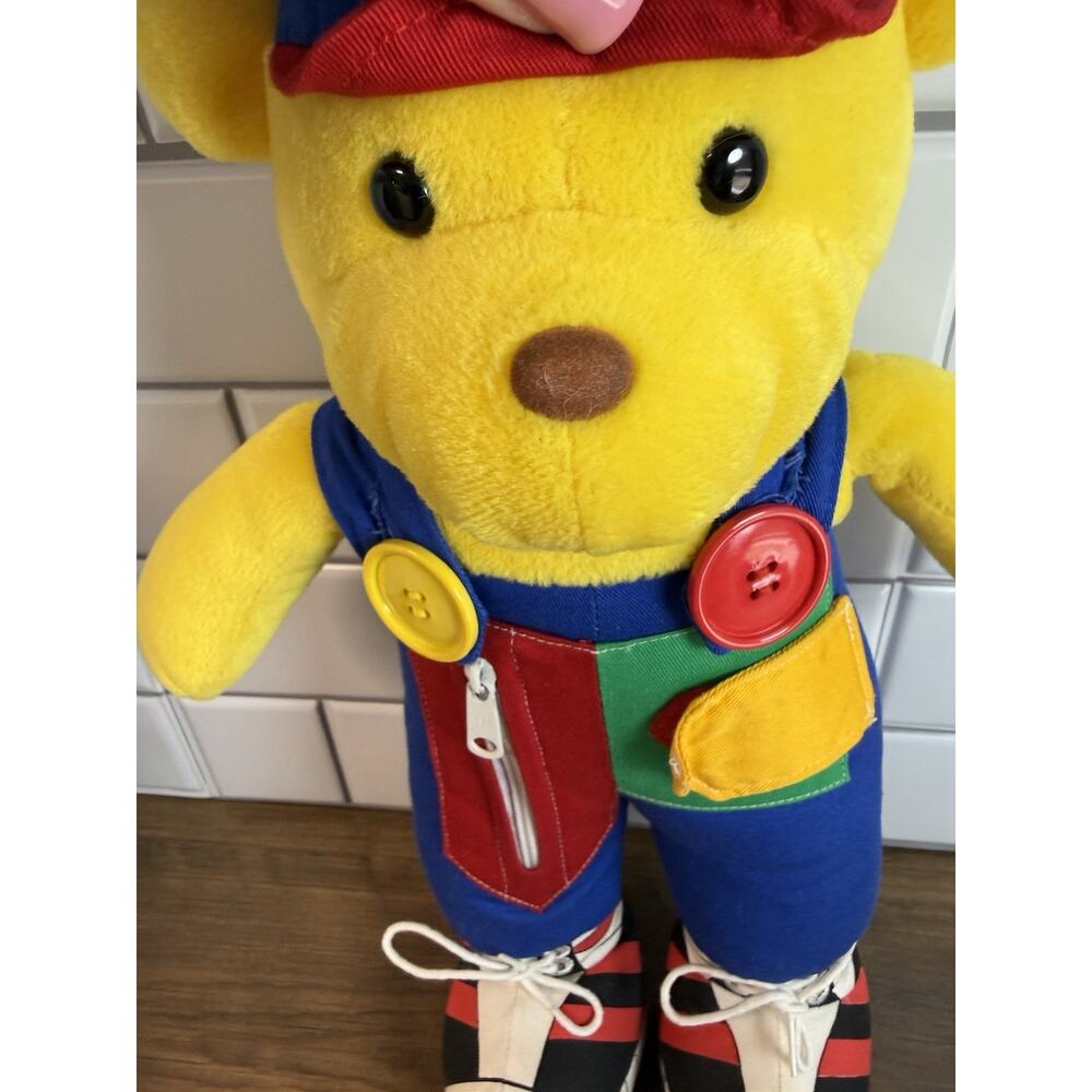 Vintage BabyGund Teach Me Blossom Yellow Teddy Bear Stuffed Animal Plush Y2K - Picture 5 of 11